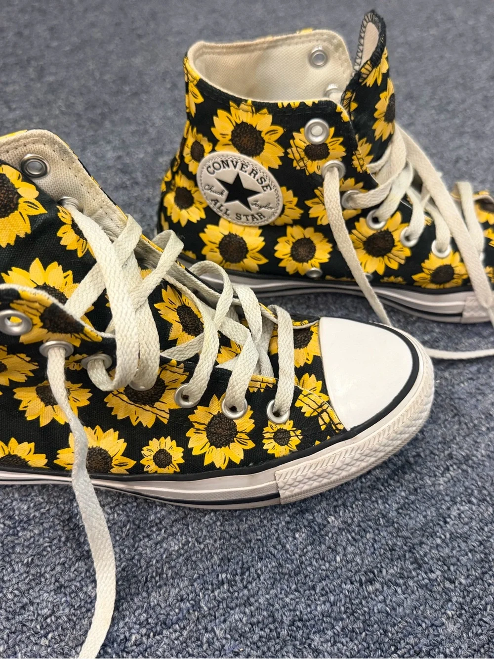 Converse Kids High-Top Sunflower Canvas Sneakers - Yellow/Black